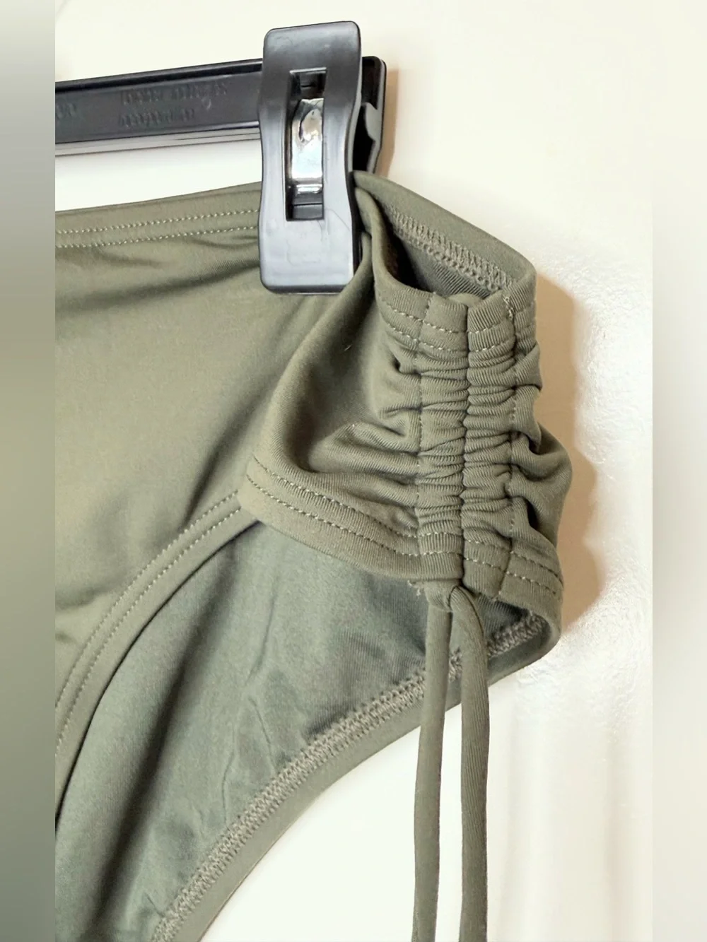 Michael Kors Olive Green Tankini Swimsuit 2Pc Set Ruched Halter Ring Small